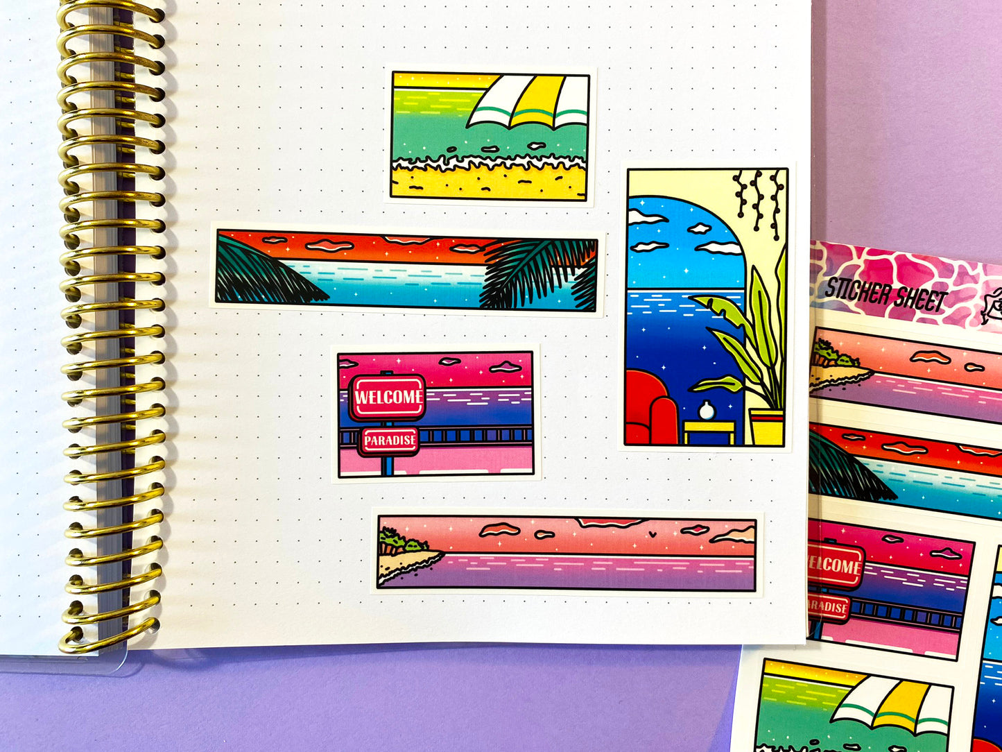 Sticker Sheet | Aesthetic Ocean Landscape