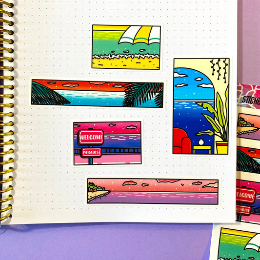 Sticker Sheet | Aesthetic Ocean Landscape
