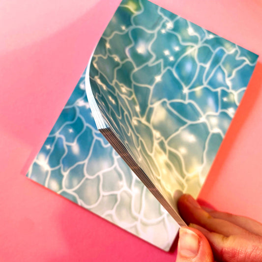 Aesthetic A6 notepad "Ocean and light" | Aesthetic water | Blue & Light