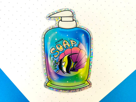Nostalgic Fish Holographic Glitters Sticker - Hand Soap