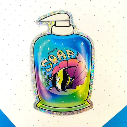 Nostalgic Fish Holographic Glitters Sticker - Hand Soap