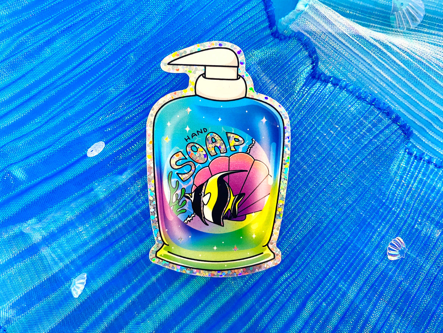Nostalgic Fish Holographic Glitters Sticker - Hand Soap