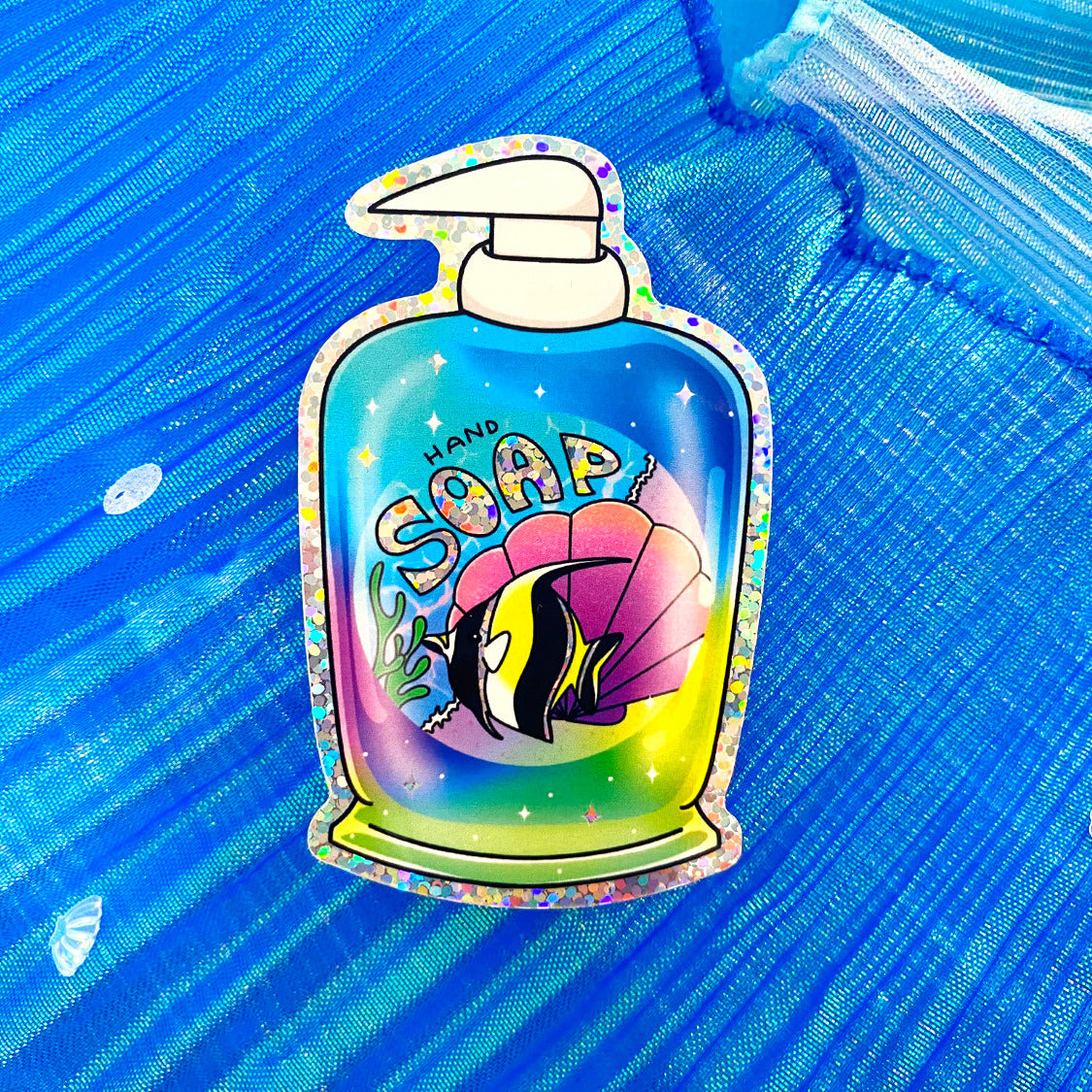 Nostalgic Fish Holographic Glitters Sticker - Hand Soap