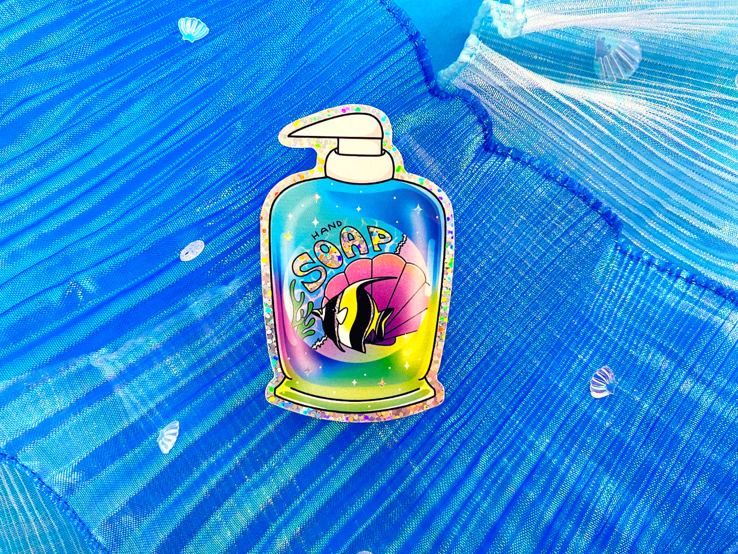 Nostalgic Fish Holographic Glitters Sticker - Hand Soap