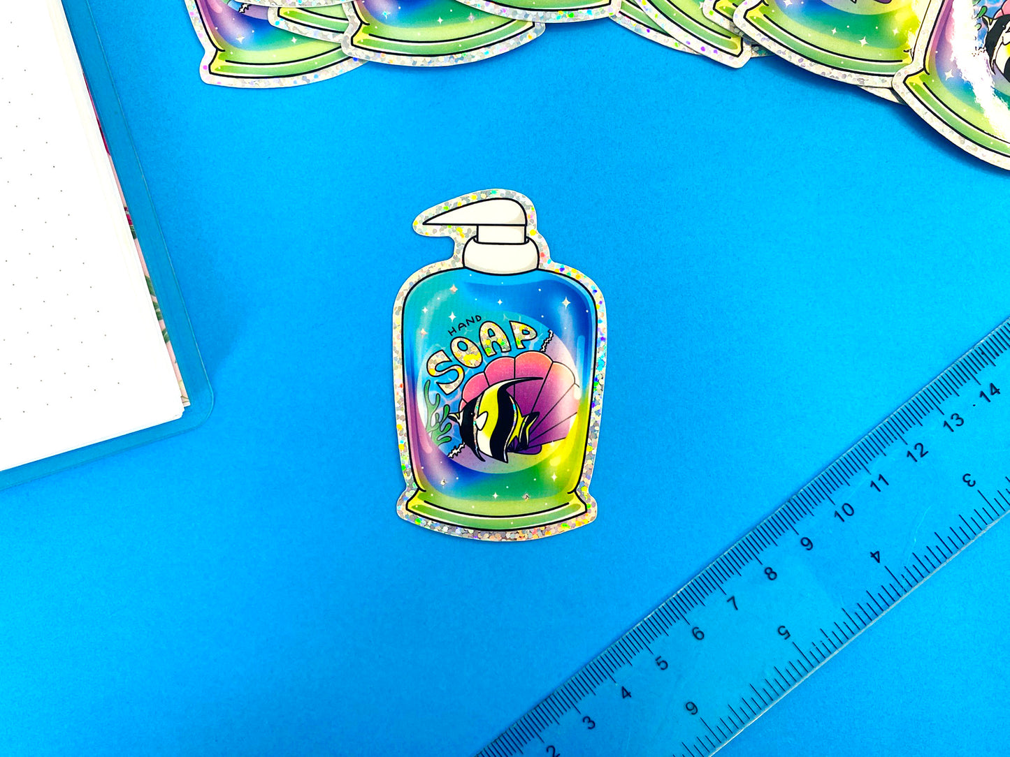 Nostalgic Fish Holographic Glitters Sticker - Hand Soap