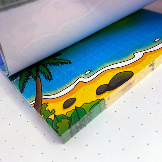 Tropical Exploration Sticky Notes | Tropical Beach and sunset view