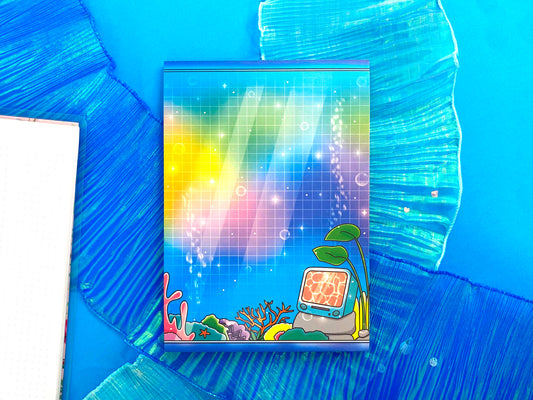 Nostalgic Fish A5 Notepad – Colorful Aquarium | Grid Pages for Journaling & Notes