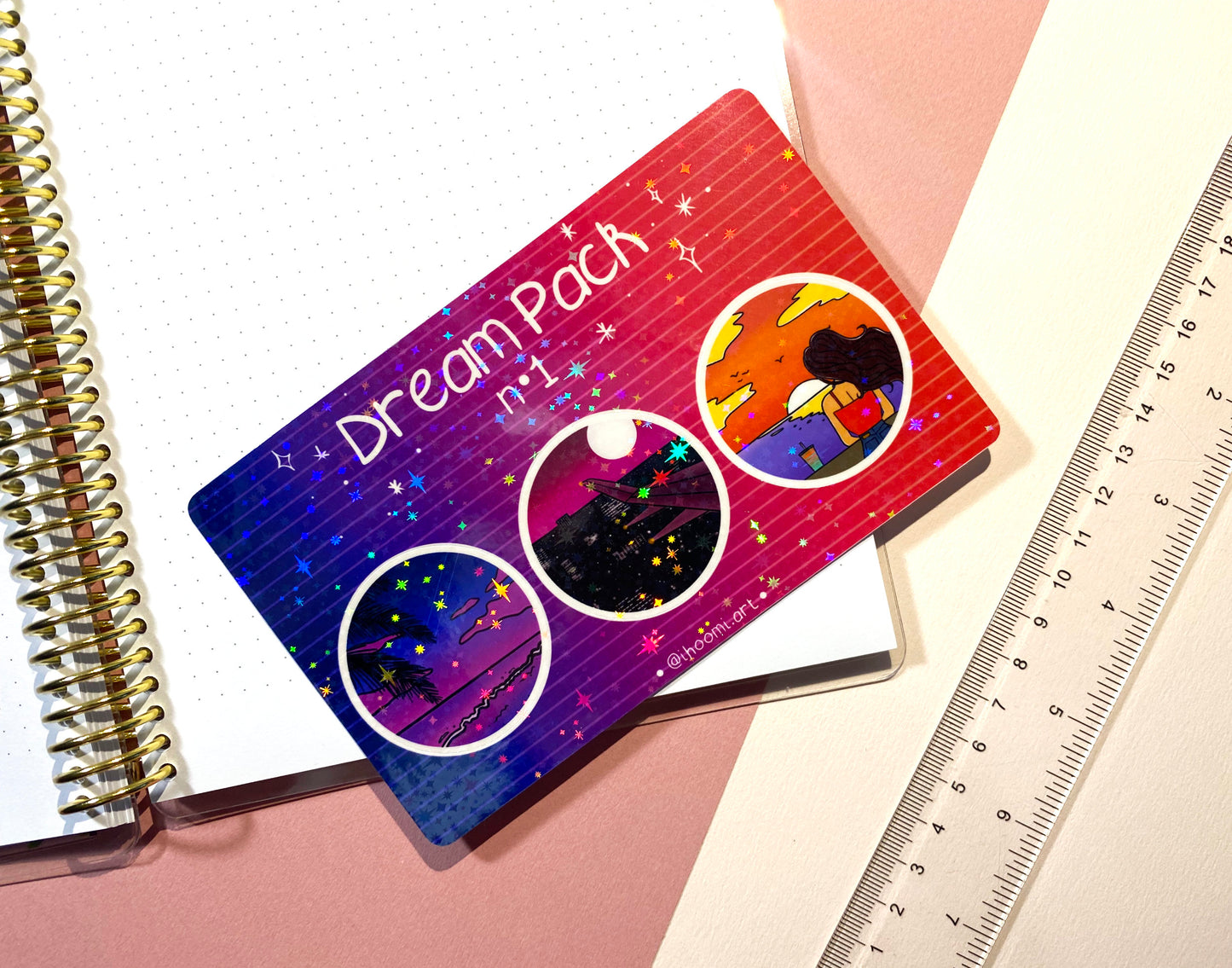 Shiny and Holographic Vaporwave sticker sheet