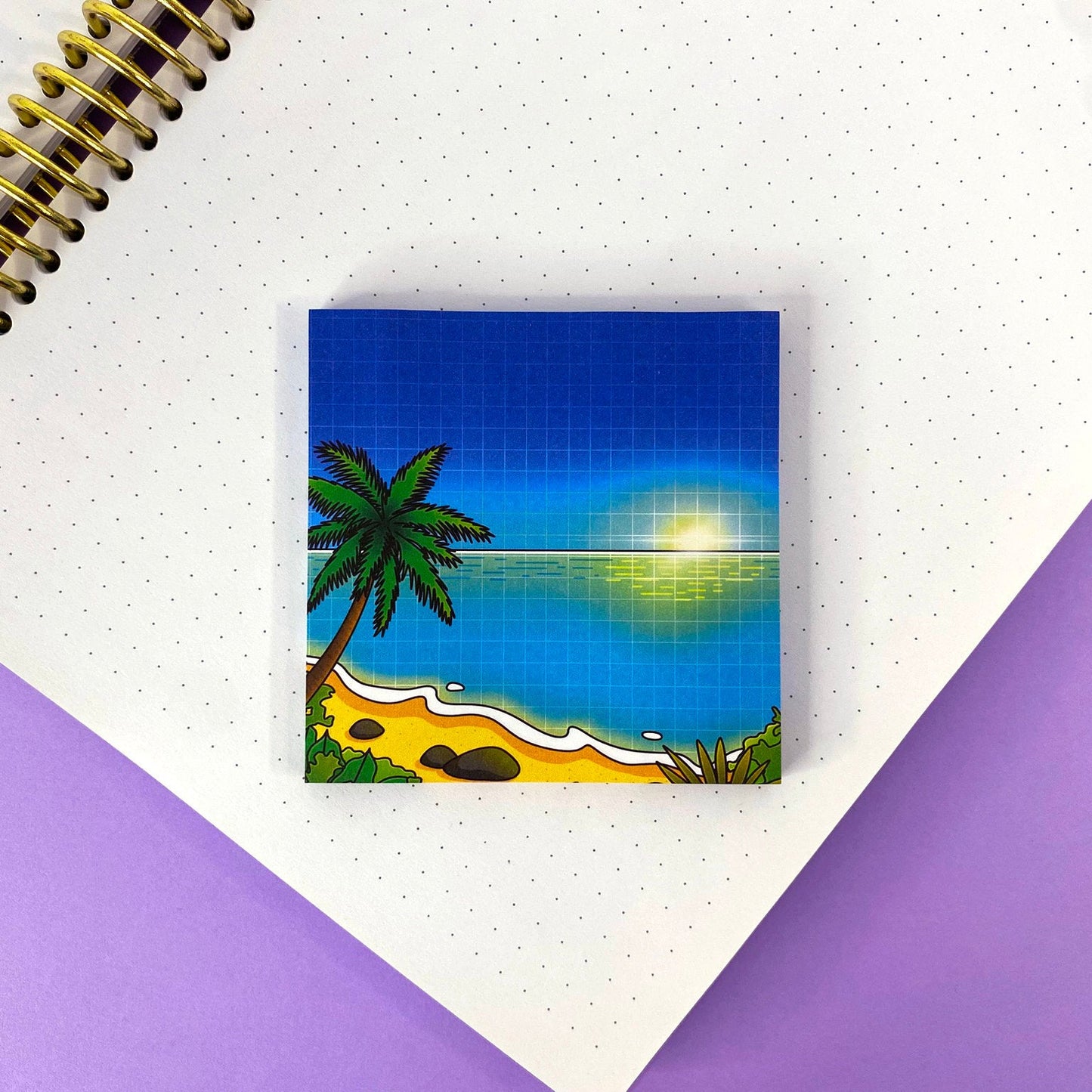 Tropical Exploration Sticky Notes | Tropical Beach and sunset view