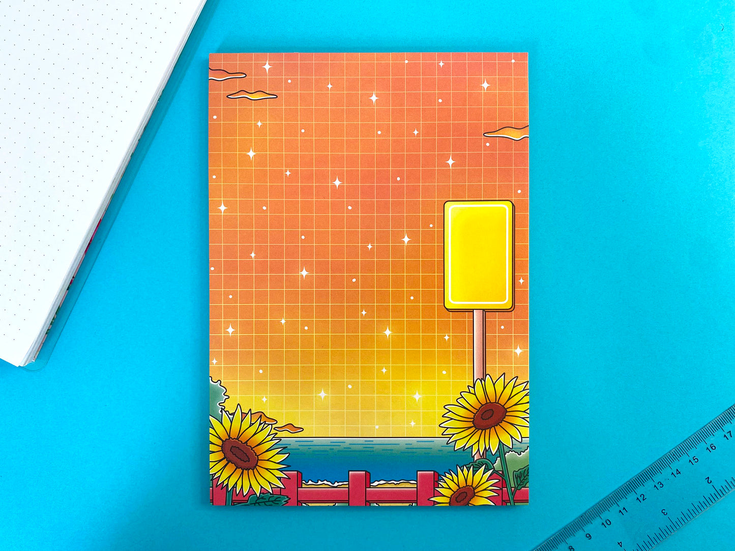 Bloc-notes A5 Hot Summer - Tournesol et vue sur l'océan