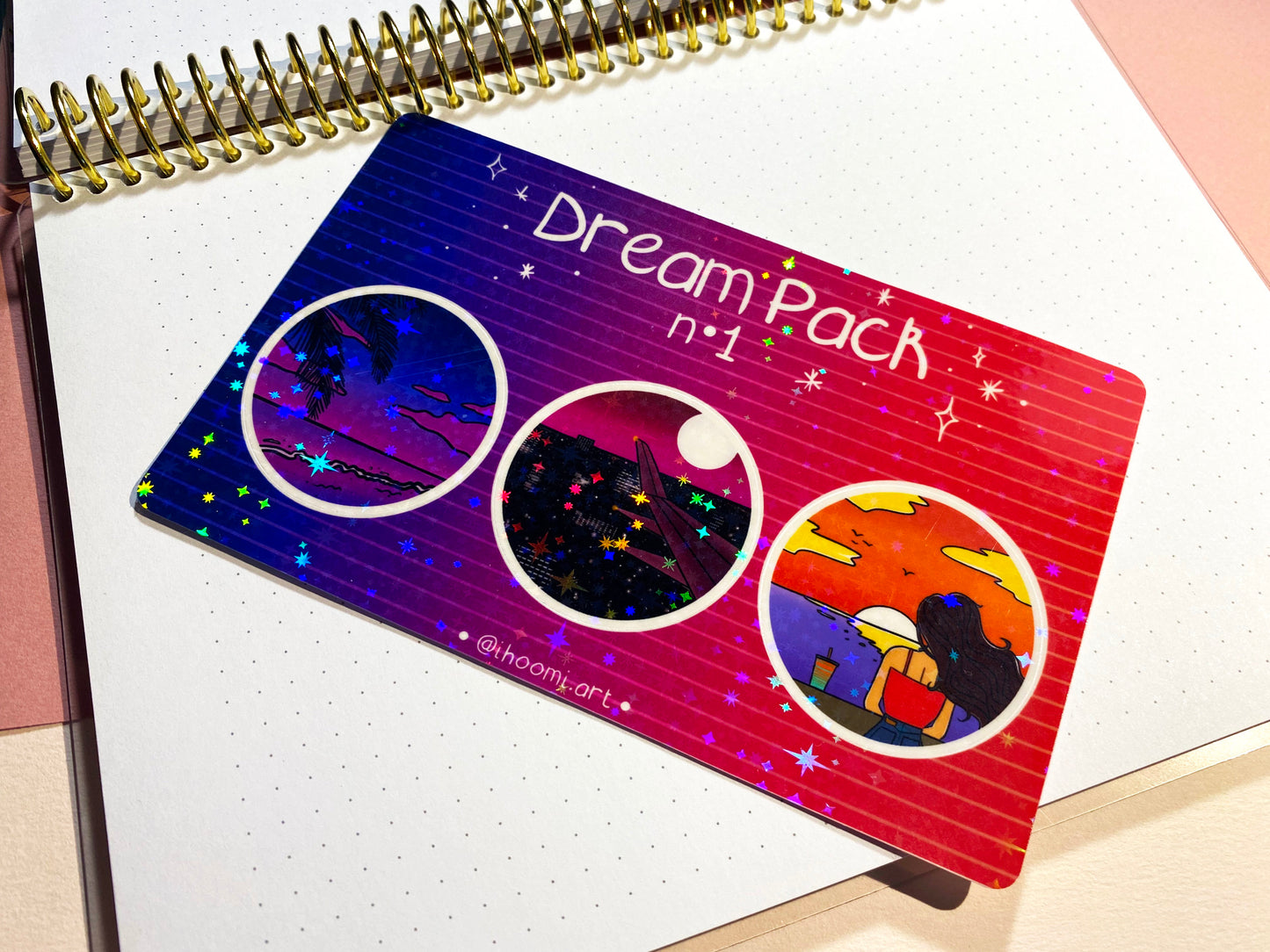 Shiny and Holographic Vaporwave sticker sheet