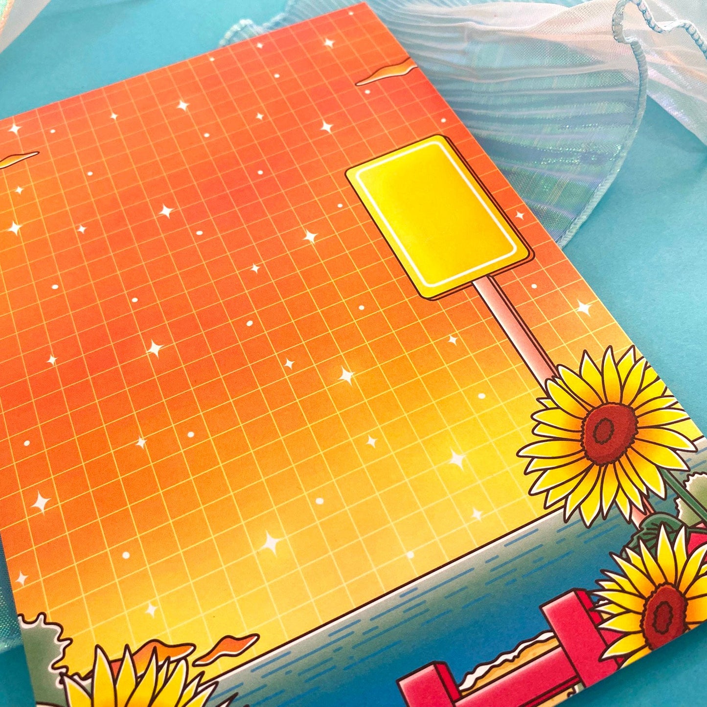 Hot Summer A5 Notepad - Sunflower and ocean view