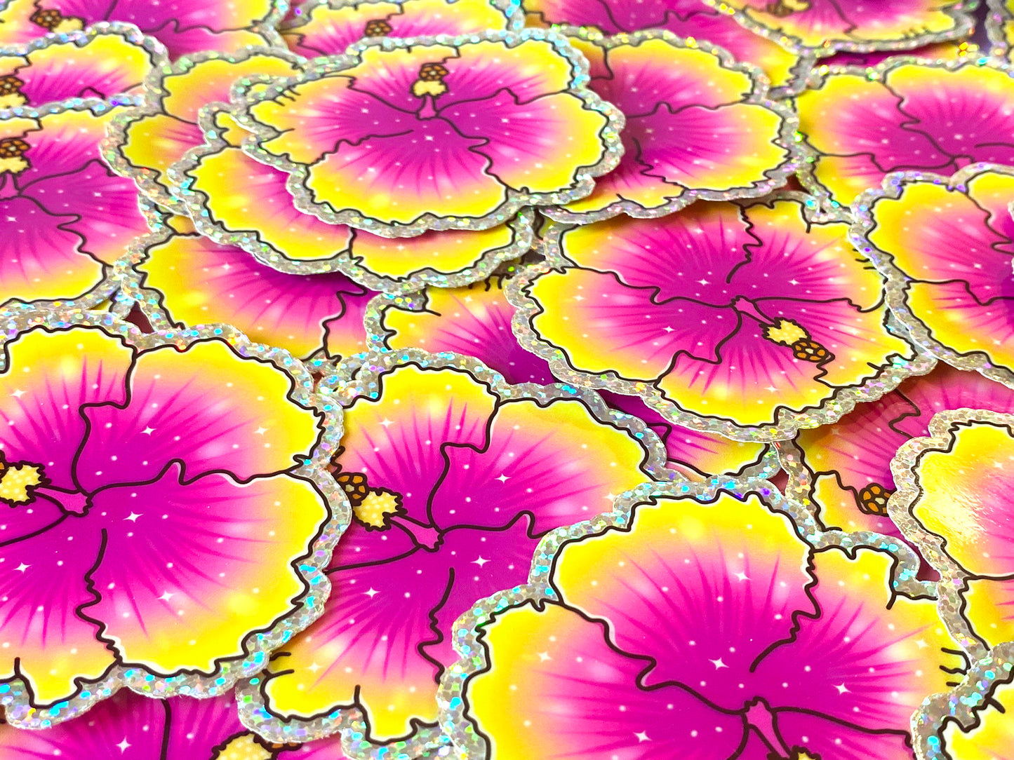 Holographic Sticker - Hibiscus