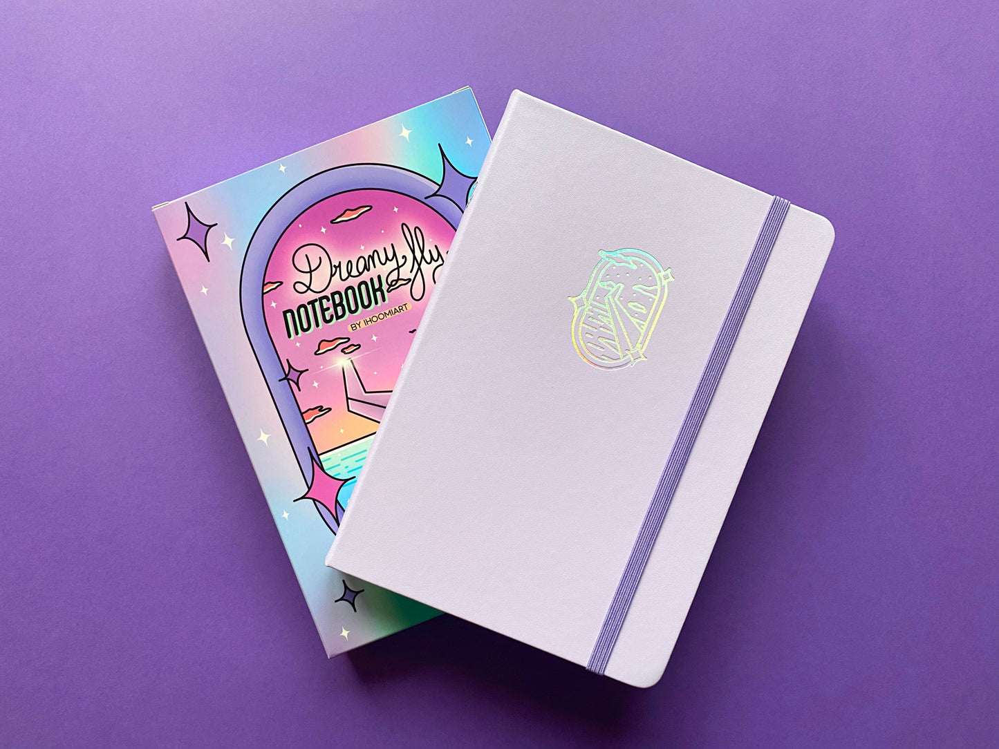 A5 Holographic Notebook – Dreamy Fly | Violet Ocean View Journal