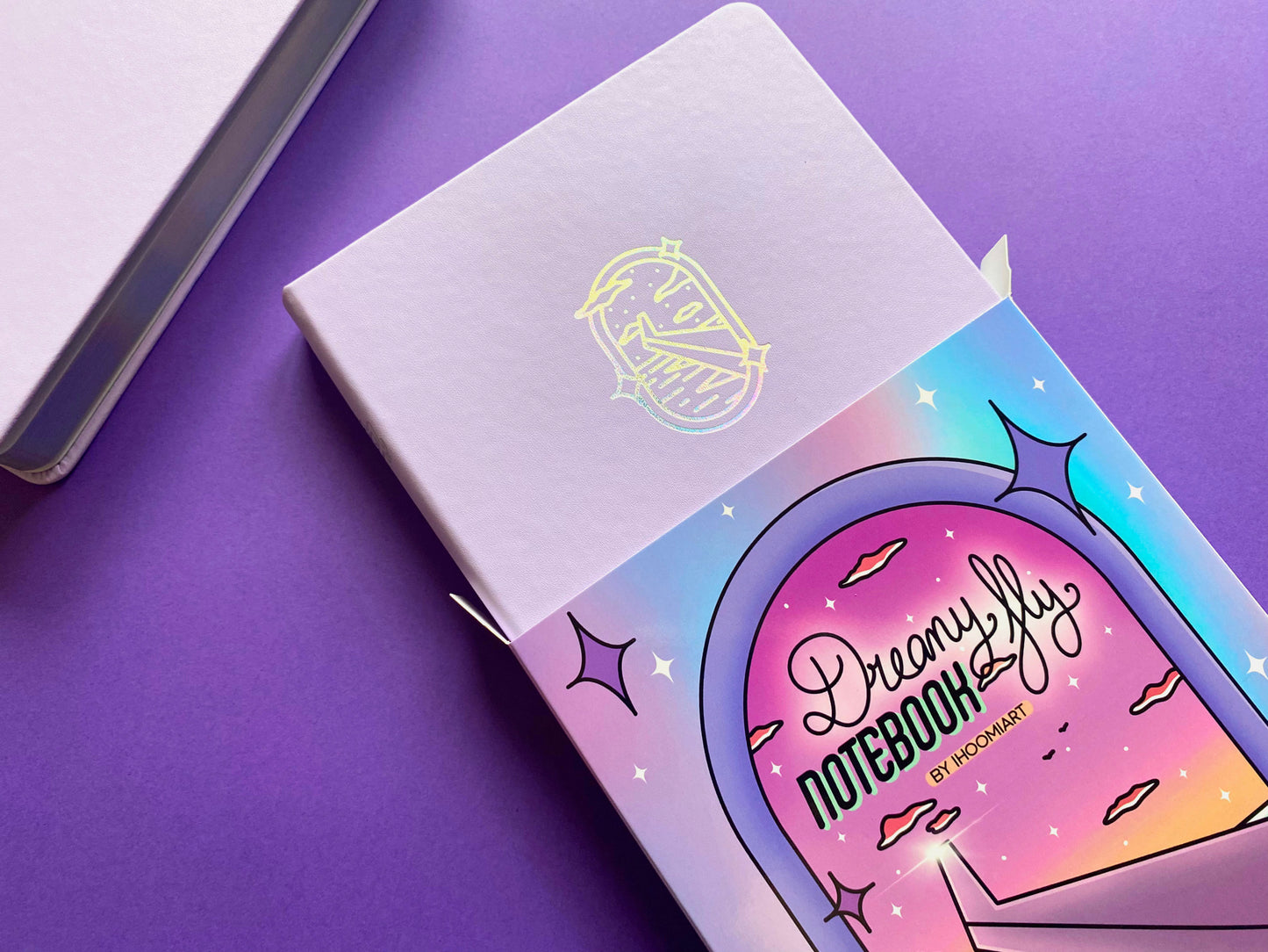 A5 Holographic Notebook – Dreamy Fly | Violet Ocean View Journal