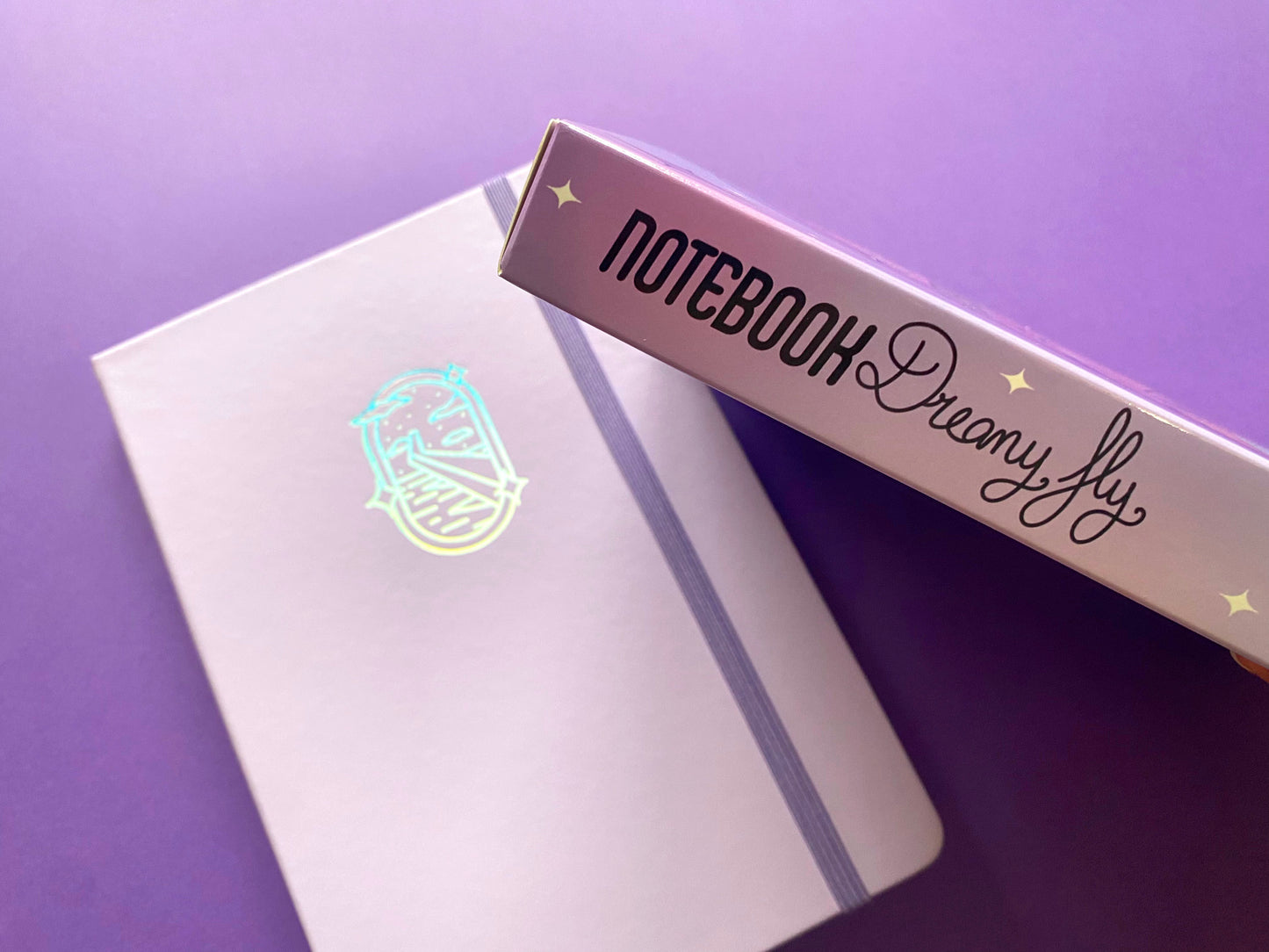 A5 Holographic Notebook – Dreamy Fly | Violet Ocean View Journal