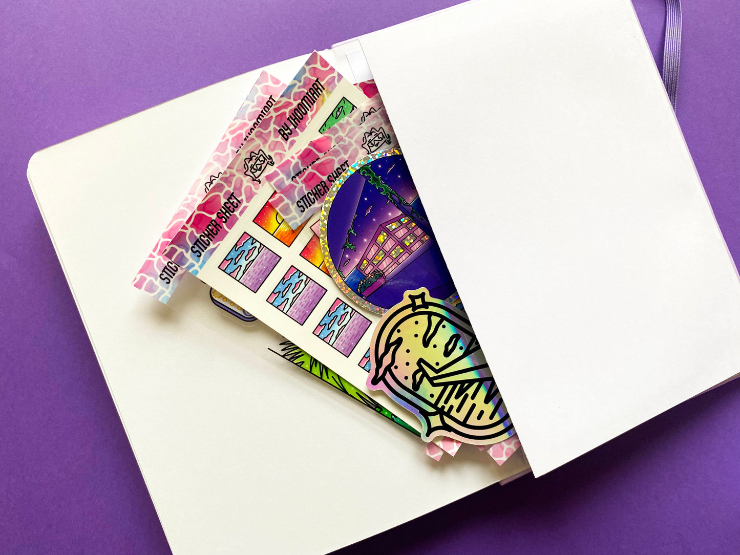 A5 Holographic Notebook – Dreamy Fly | Violet Ocean View Journal