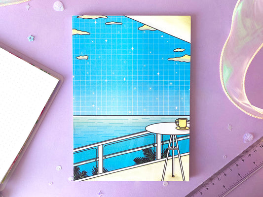 A5 Notepad | Ocean view in coffee shop