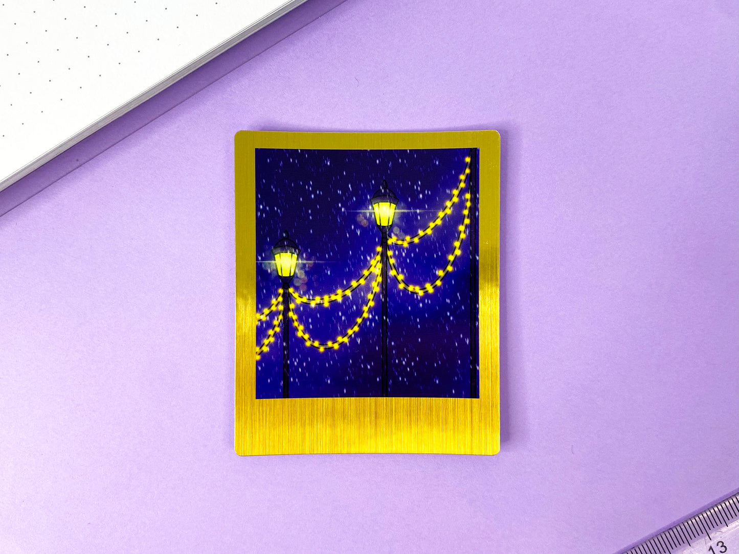 Stickers Polaroid Doré Before Christmas | Lumières de Noël