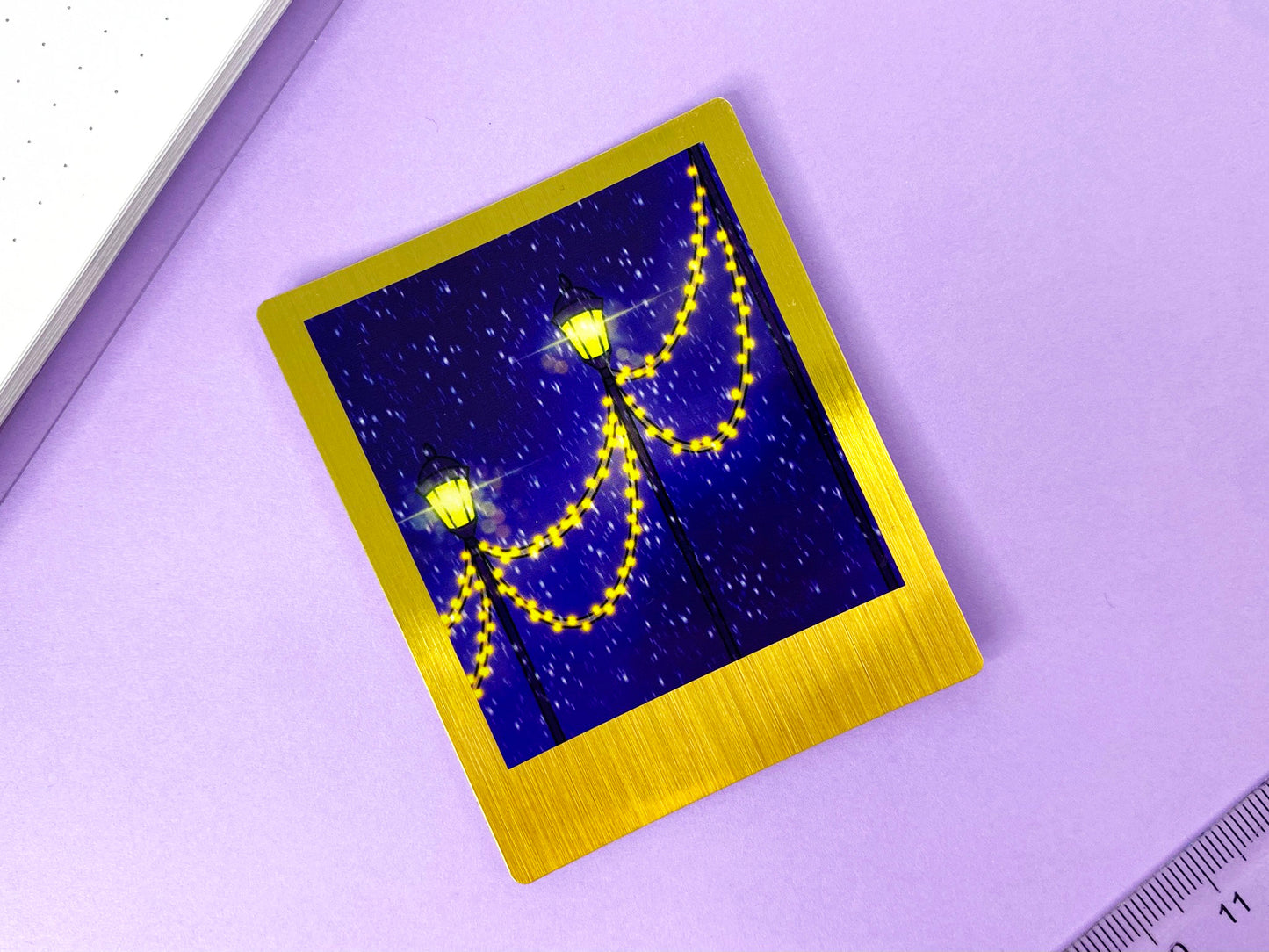 Stickers Polaroid Doré Before Christmas | Lumières de Noël