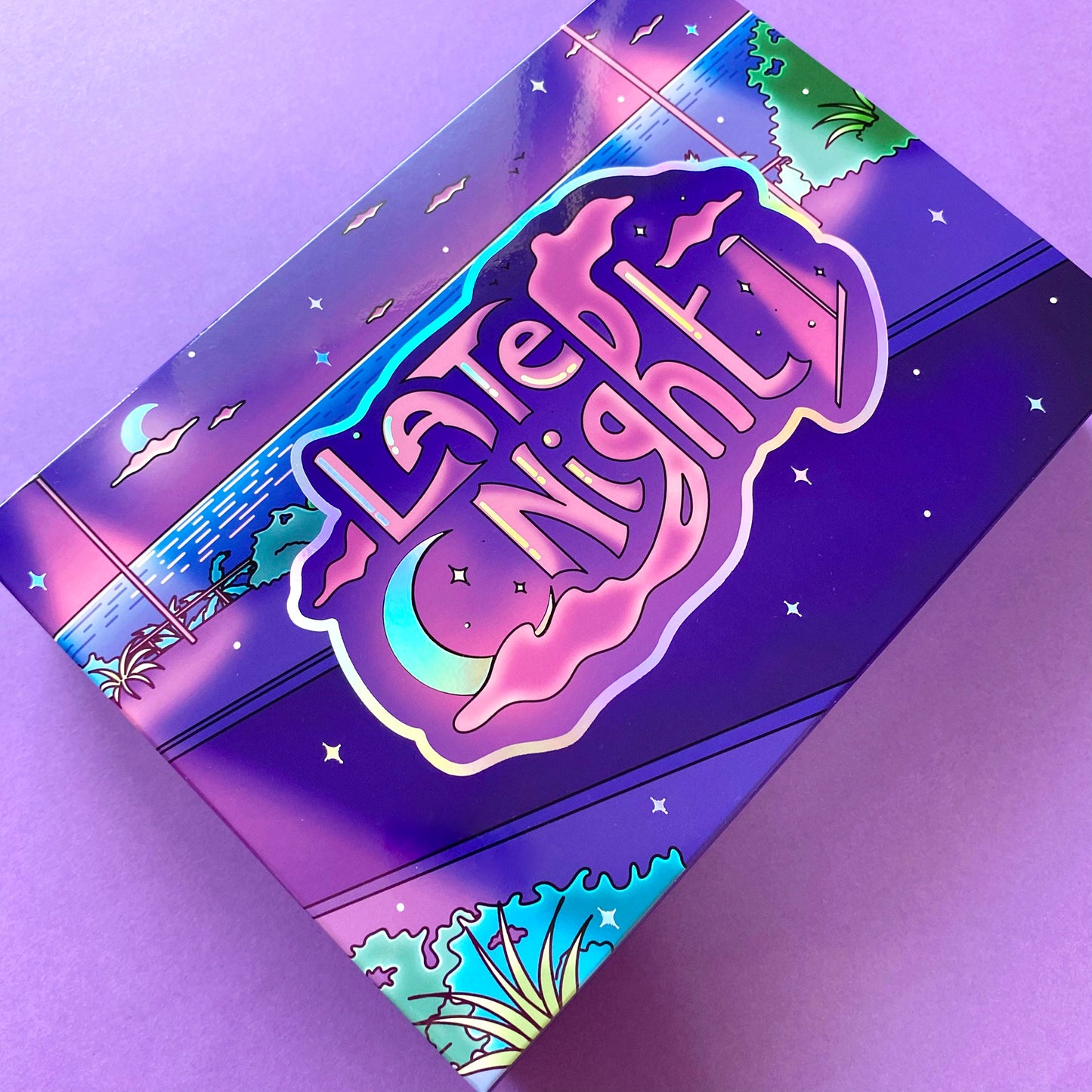 Late Night Stationery Gift Set – 16 pieces | Holographic Stickers, Notebook, Notepad | ihoomiArt