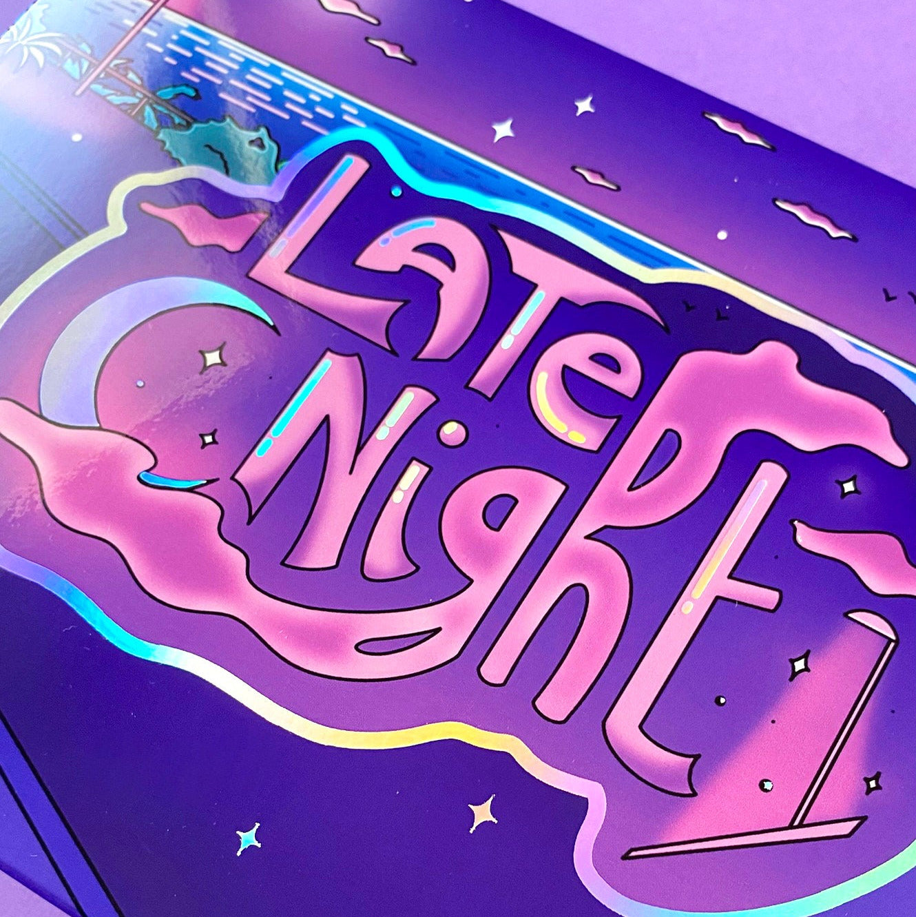 Late Night Stationery Gift Set – 16 pieces | Holographic Stickers, Notebook, Notepad | ihoomiArt