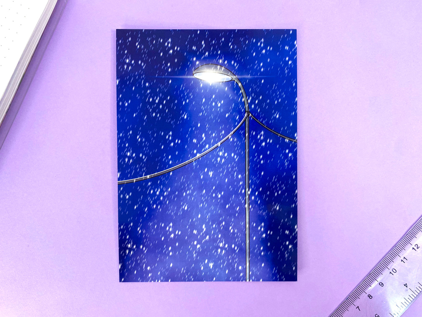 Before Christmas A6 Glossy Poscard | Winter Night in the street