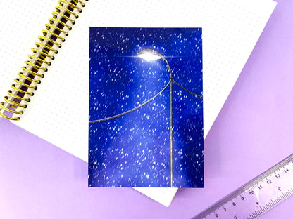 Before Christmas A6 Glossy Poscard | Winter Night in the street