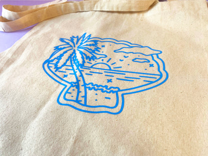 Tote Bag - Shell, sea view and palm tree
