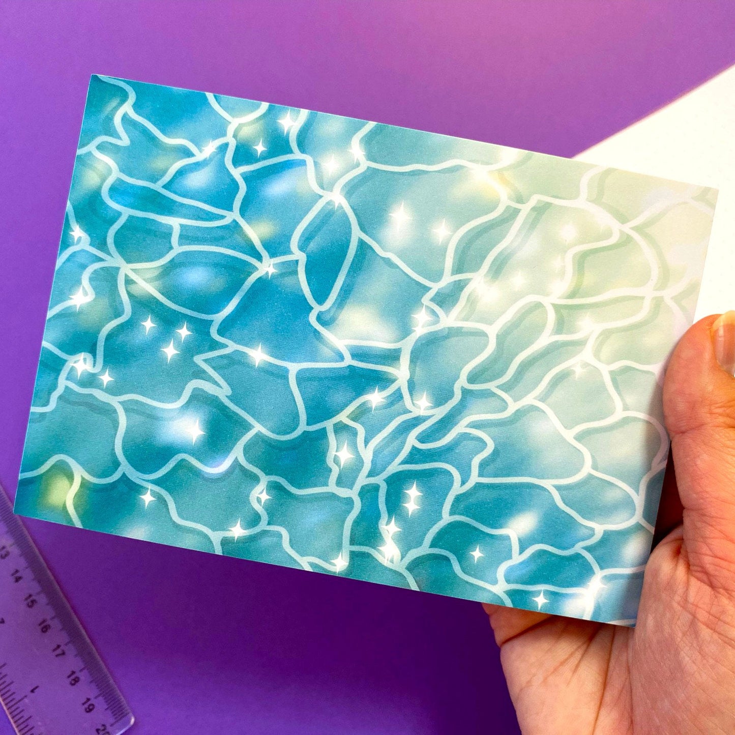 Aesthetic A6 notepad "Ocean and light" | Aesthetic water | Blue & Light