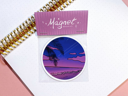 Magnet Vaporwave "Balade au bord de mer"