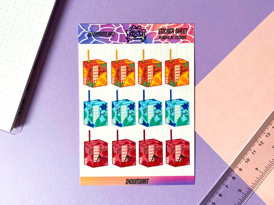 Sticker sheet | Fruit juice box