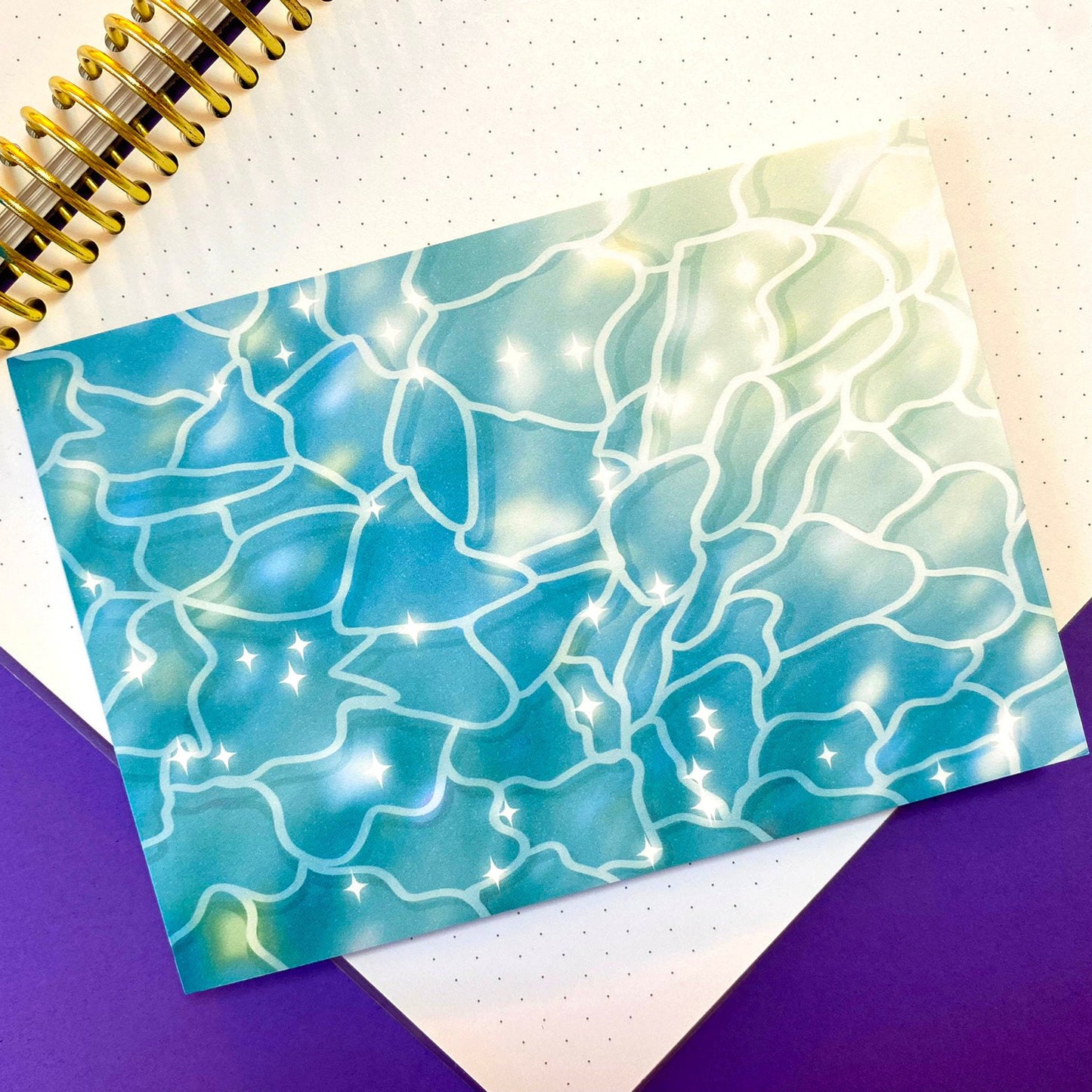 Aesthetic A6 notepad "Ocean and light" | Aesthetic water | Blue & Light