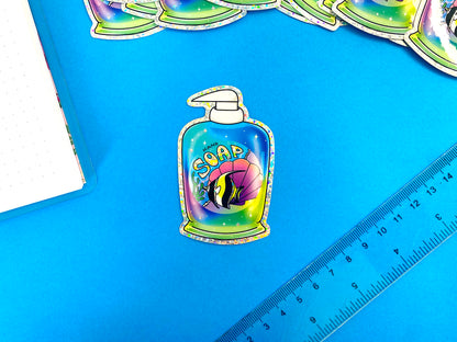 Nostalgic Fish Holographic Glitters Sticker - Hand Soap