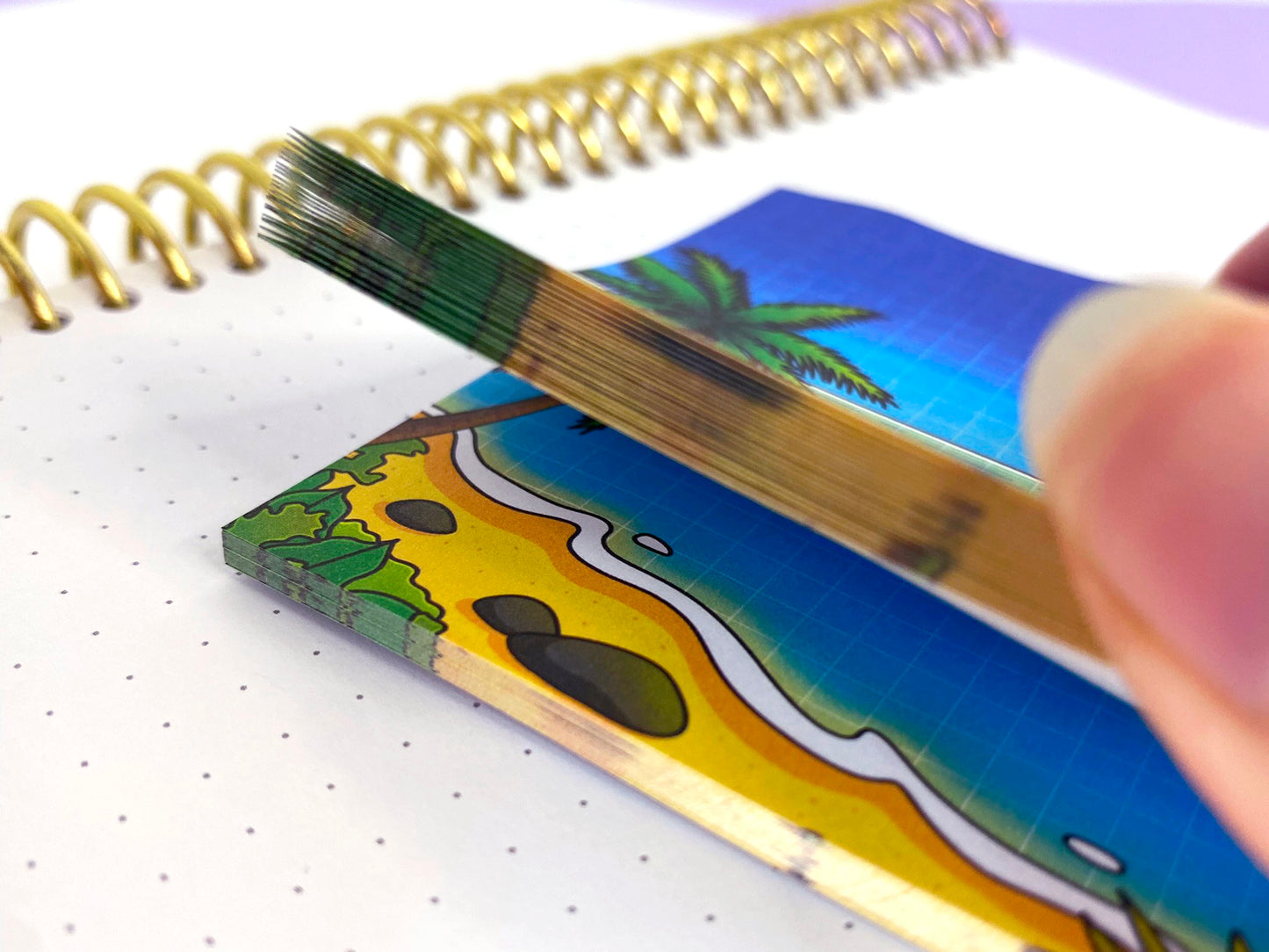 Notes Collantes Tropical Exploration | Plage tropical et ciel ensoleillé