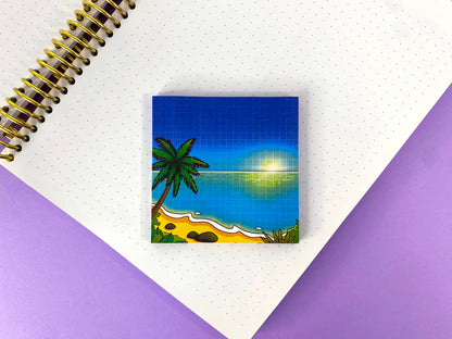 Notes Collantes Tropical Exploration | Plage tropical et ciel ensoleillé