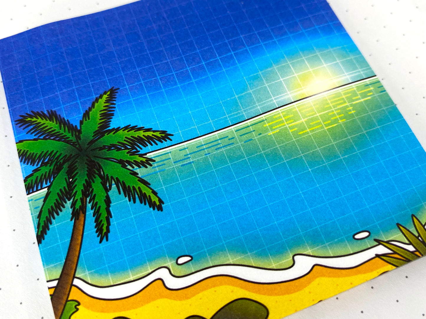 Notes Collantes Tropical Exploration | Plage tropical et ciel ensoleillé