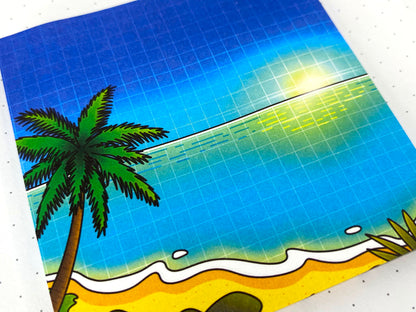 Notes Collantes Tropical Exploration | Plage tropical et ciel ensoleillé