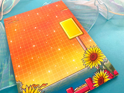 Bloc-notes A5 Hot Summer - Tournesol et vue sur l'océan