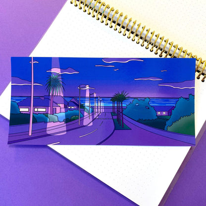 Late Night DL Postcard | Art Print Vaporwave "Summer Night" | Purple and blue